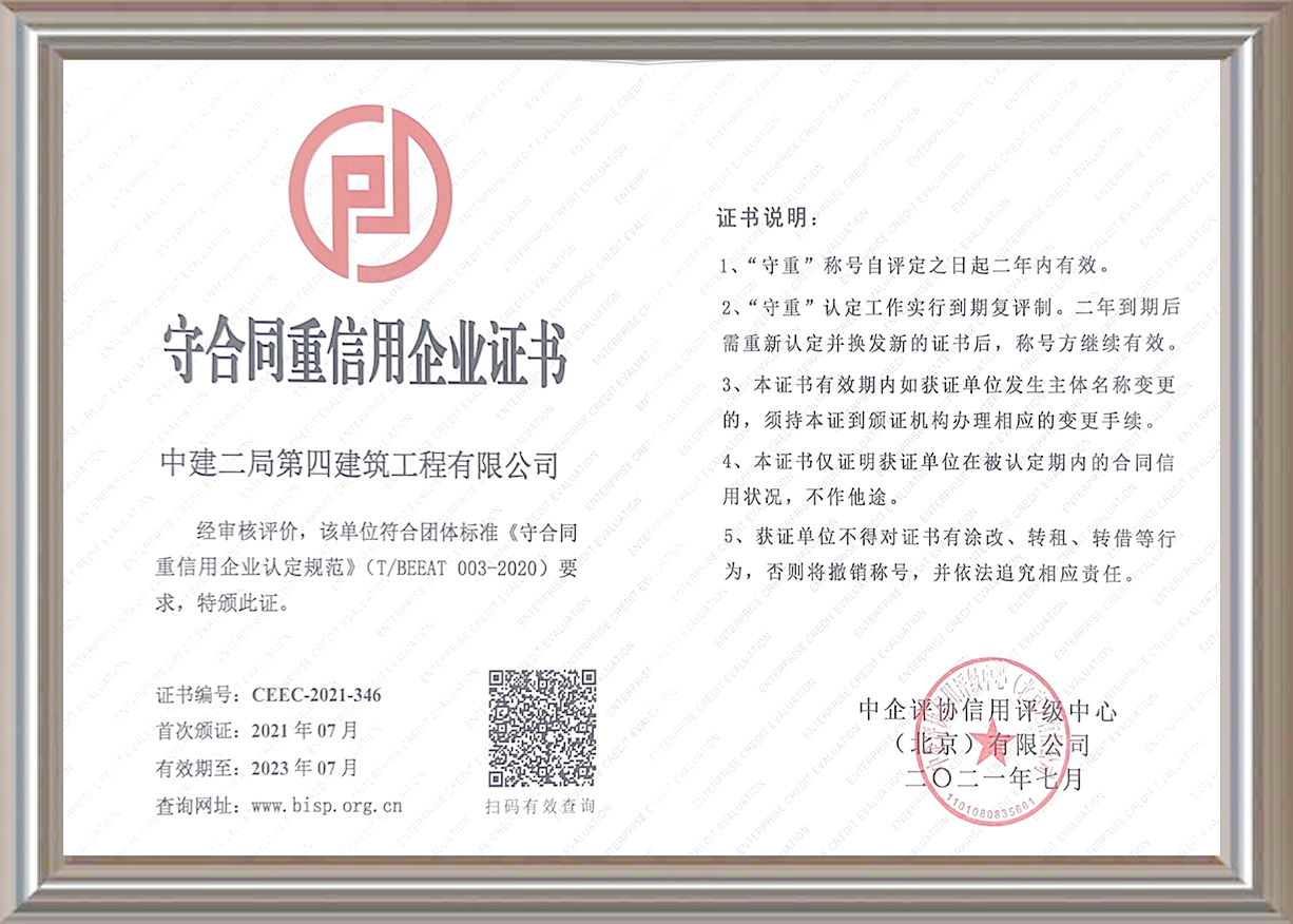 守合同重信用證書